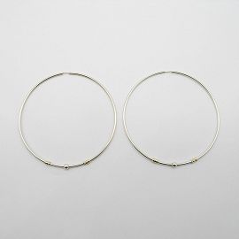 AROS CUBANOS 68MM CON BOLITA Y APLIQUES /PLATA Y ORO 