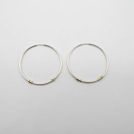 AROS ARGOLLA CAÑO GRUESO 54MM /PLATA Y ORO