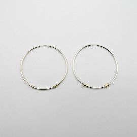 AROS ARGOLLA CAÑO GRUESO 68MM /PLATA Y ORO