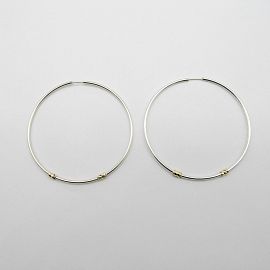 AROS ARGOLLA CAÑO GRUESO 83MM /PLATA Y ORO