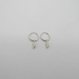 AROS ARGOLLA 14MM CON DIJE HOJA /PLATA