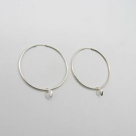 AROS ARGOLLA 45MM CON DIJE CORAZON /PLATA