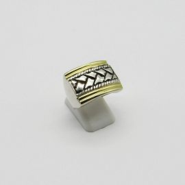 ANILLO FRENTE MARCADO /PLATA Y ORO