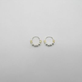 AROS ARGOLLA 16MM 4BOLITAS Y APLIQUES /PLATA Y ORO