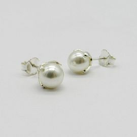 AROS PERLA GRIFAS 7MM /PLATA