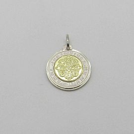 MEDALLA SAN BENITO 12MM /PLATA Y ORO