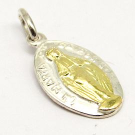 MEDALLA MILAGROSA N°0 8x13MM /PLATA Y ORO