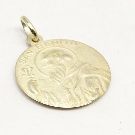 MEDALLA SAN BENITO 20MM  /PLATA Y ORO