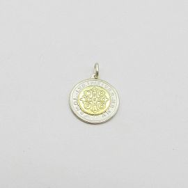 MEDALLA SAN BENITO 15MM /PLATA Y ORO