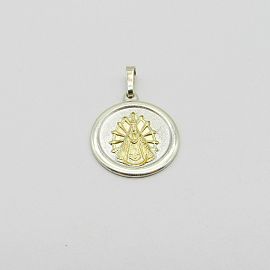 MEDALLA VIRGEN DE LUJAN 20MM VIROLA /PLATA Y ORO