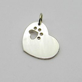 DIJE CORAZON HUELLA /PLATA