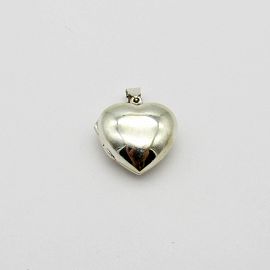 DIJE RELICARIO CORAZON LISO /PLATA