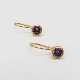 AROS COLGANTES PIEDRA 5MM /O.ROJO