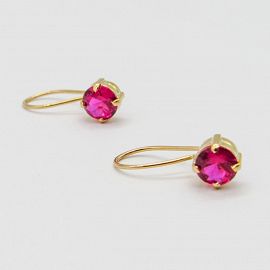 AROS BRISURA PIEDRA 6MM GRIFAS /O.ROJO