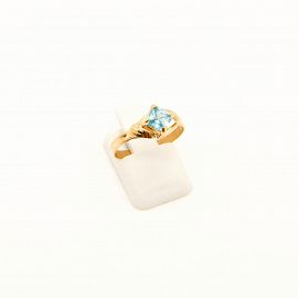 ANILLO SOLITARIO CUBIC ROMBO GRIFAS /O.ROJO