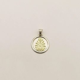 MEDALLA VIRGEN DE LUJAN 24MM VIROLA /PLATA Y ORO