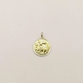 MEDALLA SAN JORGE 17MM /PLATA Y ORO