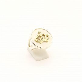 ANILLO CORONA 23MM /PLATA Y ORO