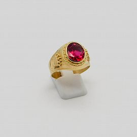 SELLO CORONA PIEDRA ROJA 15x13MM A826 /O.ROJO