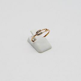 ANILLO ALFILER DE GANCHO CUBICS /PLATA ROSE