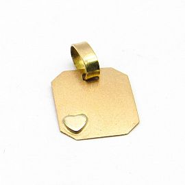 MEDALLA 12x10MM APLIQUE CORAZON /O.ROJO
