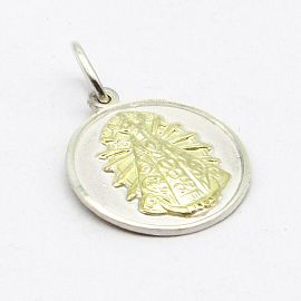 MEDALLA VIRGEN DE LUJAN 15MM /PLATA Y ORO