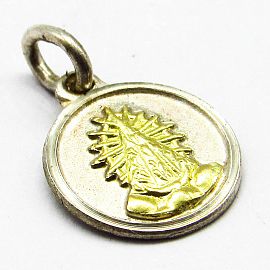 MEDALLA VIRGEN DE LUJAN 10MM /PLATA Y ORO