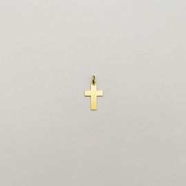 DIJE CRUZ PLANA 15x20MM /O.AMARILLO