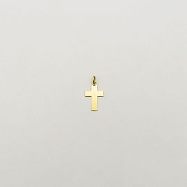 DIJE CRUZ PLANA 15x20MM /O.AMARILLO