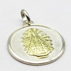 MEDALLA VIRGEN DE LUJAN 17MM /PLATA Y ORO