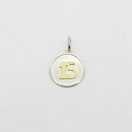MEDALLA 15 15MM /PLATA Y ORO