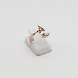ANILLO ABIERTO INICIAL CUBICS /PLATA ROSE