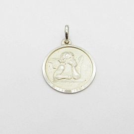 MEDALLA ANGEL RAFAEL 20MM /PLATA