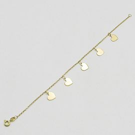 PULSERA MINI ROLO CORAZONES x17CM /O.AMARILLO