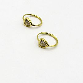 AROS ARGOLLA CUBIC CORAZON 12MM /O.AMARILLO