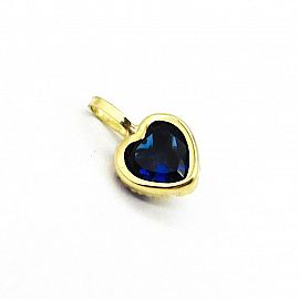 DIJE PIEDRA CORAZON 7MM /O.AMARILLO