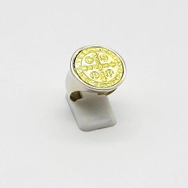 ANILLO SAN BENITO 20MM /PLATA Y ORO