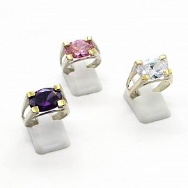 ANILLO PIEDRA  OVAL /PLATA Y ORO