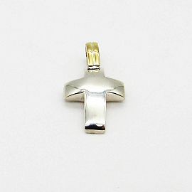 DIJE CRUZ BOMBE 15x20MM /PLATA Y ORO