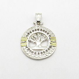 DIJE ARBOL CALADO /PLATA Y ORO