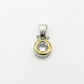 DIJE CUBIC VIROLA 10MM /PLATA Y ORO