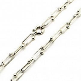 COLLAR OVALOS BOLAS 939x50CM /PLATA