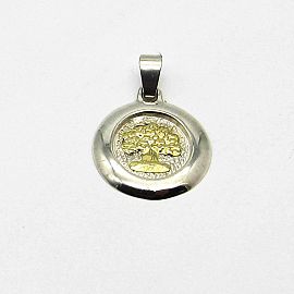 DIJE ARBOL 20MM /PLATA Y ORO