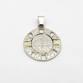 DIJE SAN BENITO 30MM /PLATA Y ORO
