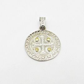 DIJE CRUZ 30MM /PLATA Y ORO