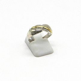 ANILLO BOMBE CENTRO /PLATA Y ORO