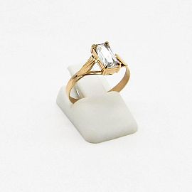 ANILLO SOLITARIO BAGUETTE GRIFAS /O.ROJO