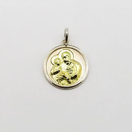 MEDALLA SAN CAYETANO 12MM /PLATA Y ORO