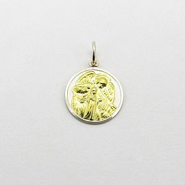 MEDALLA ANGEL DE LA GUARDA 15MM /PLATA Y ORO