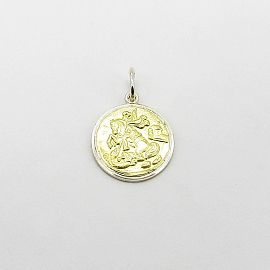 MEDALLA SAN JORGE 15MM /PLATA Y ORO